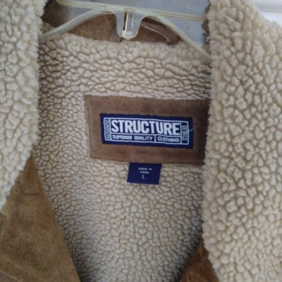 Vintage mens STRUCTURE SUEDE/SHEARLING field coat - Picture 3 of 6